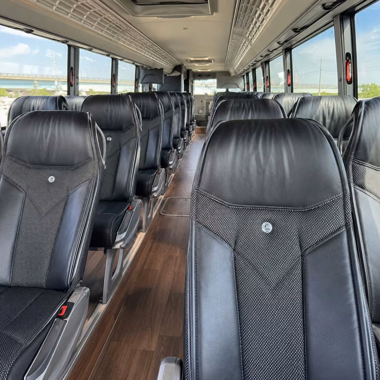 56 passenger charter bus inside